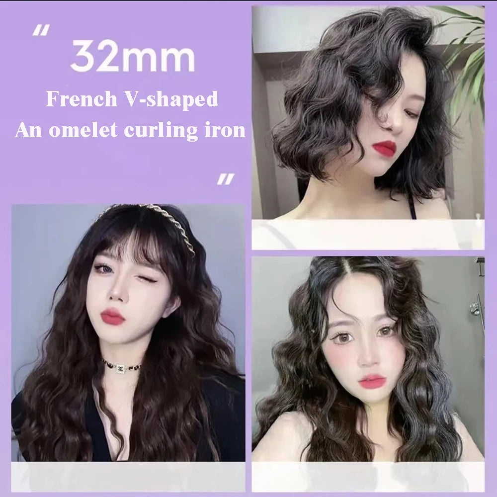 32MM Electric Curling Iron Curling Tool Egg Roll Lasting Styling French Styling Deep Wave Hair Curler 4 Temperature Adjustable