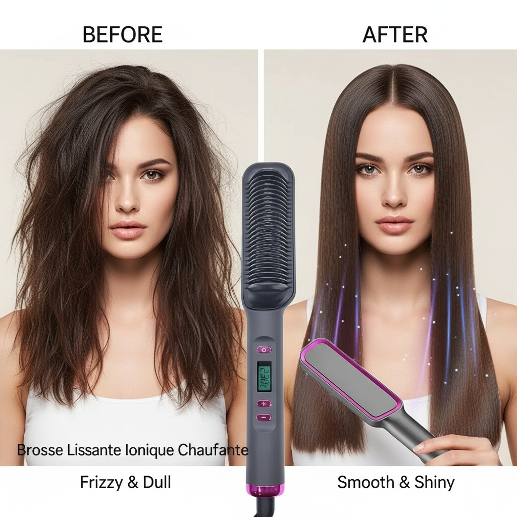 Electric Hot Comb Multifunctional Straight Hair Straightener Comb Negative Ion Anti-Scalding Styling Tool Straightening Brush